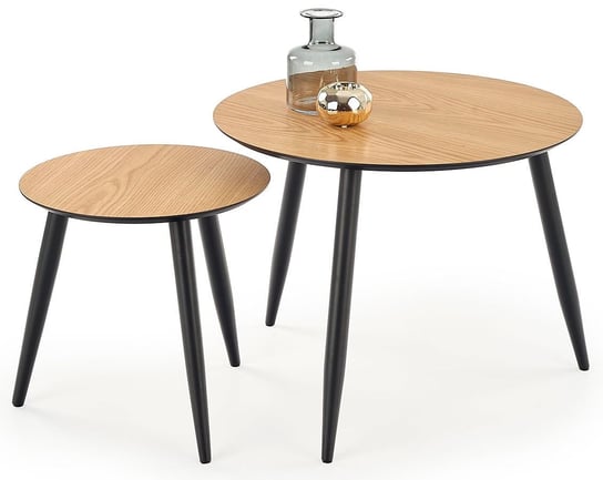 Zestaw stolików ELIOR Nexti, brązowo-czarny, 48x60x60 cm, 2 szt. Elior