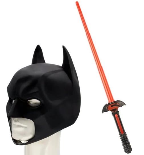 Zestaw Superbohater Batman Maska Lateksowa Miecz Świetlny Cosplay Hopki