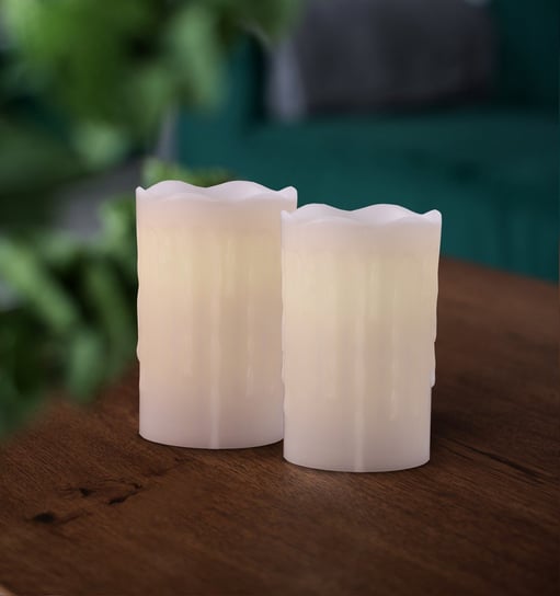 Zestaw świeczek zniczy FLHF, biały, 2 szt., 8x12,5 cm Flhf