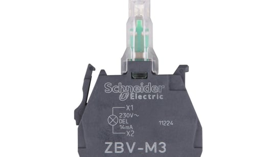 Zestaw świetlny z diodą LED zielony 230-240V AC ZBVM3 Schneider Electric