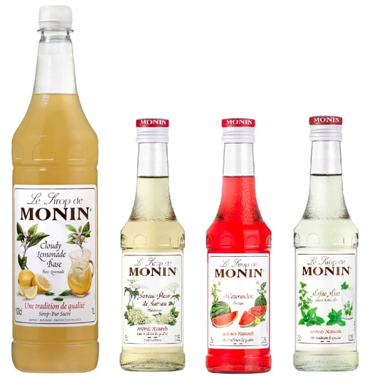 Zestaw Syropów Monin Do Lemoniady - Cloudy, Arbuz, Mojito Mint, Czarny Bez Monin