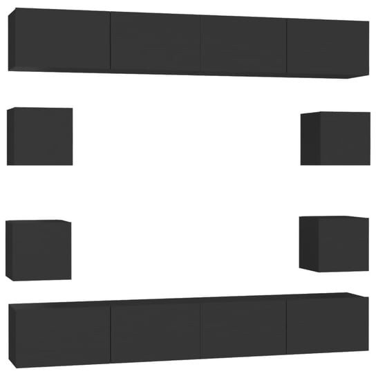 Zestaw szafek telewizyjnych - czarny, 100x30x30cm  / AAALOE Zakito