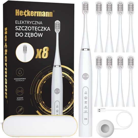 Zestaw Szczoteczka do zębów Heckermann DY-600 Biała + akcesoria Heckermann