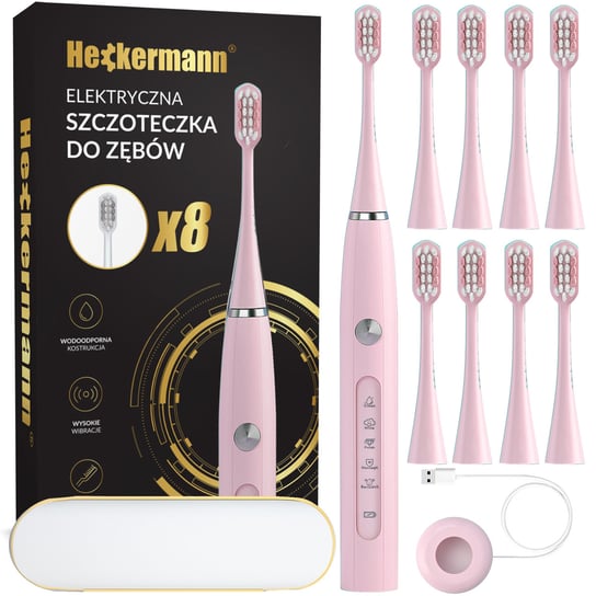 Zestaw Szczoteczka do zębów Heckermann DY-600 Różowa + akcesoria Heckermann