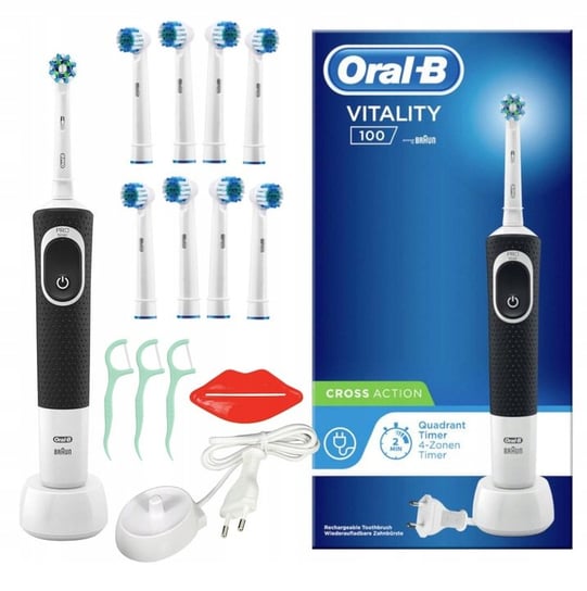Zestaw Szczoteczka elektryczna ORAL-B Cross Vitally 100 czarna + dodatki Oral-B