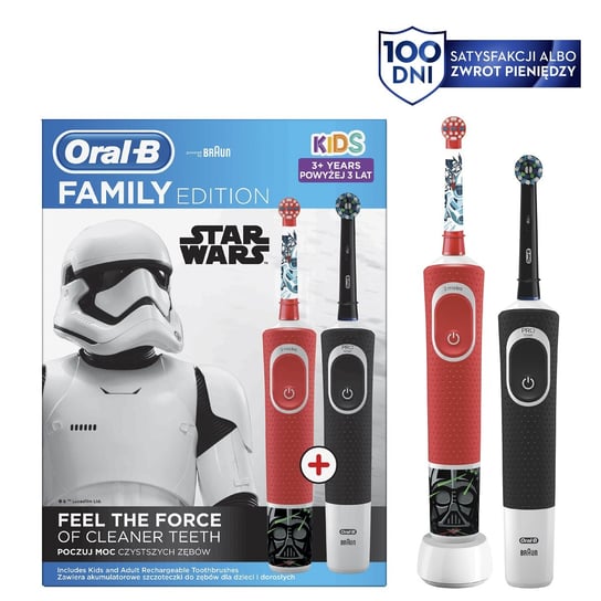 Zestaw Szczoteczka elektryczna ORAL-B Vitality 100 Black Edition + Kids 3+ Star Wars Oral-B