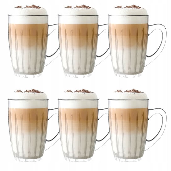 Zestaw szklanek do kawy herbaty latte szklanki komplet duże 6 szt 350 ml ALTOMDESIGN