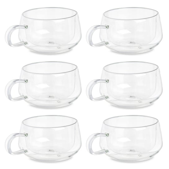 Zestaw szklanek termicznych do kawy lub herbaty, podwójne ścianki, 6 filiżanek, 280 ml VIVALTO