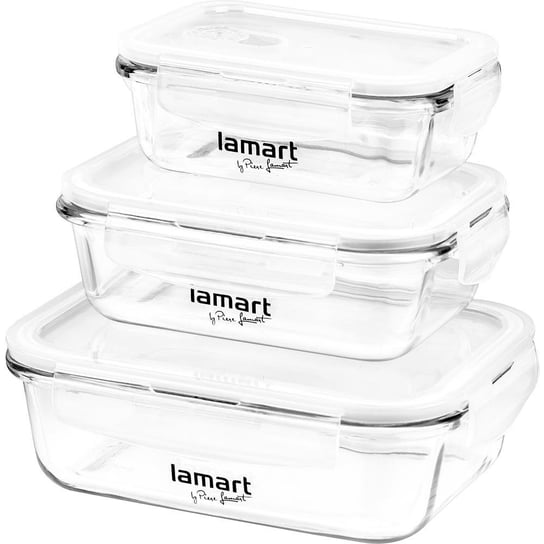 Zestaw szklanych pojemników na żywność LAMART LT6011, 3 szt. Lamart