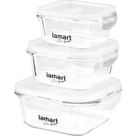 Zestaw szklanych pojemników na żywność LAMART LT6012 Lamart