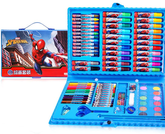 Zestaw szkolny dziecięcy do rysowania kredki SPIDERMAN 108szt dla chłopca Jelly Pens