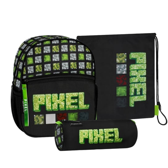 Zestaw SZKOLNY PLECAK + PIÓRNIK + WOREK na buty PIXEL Inna marka