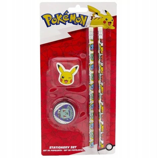 Zestaw Szkolny Pokemon Pikachu 2X Ołówek Gumka Tem SAFTA