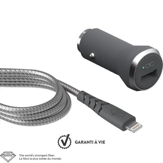 Zestaw szybkiej ładowarki samochodowej i wzmocniony kabel USB/Lightning o długości 1,2 m C89 Force Power Inna marka
