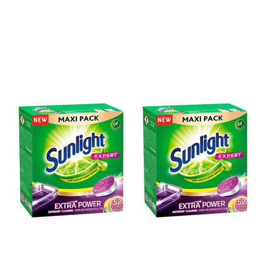 Zestaw Tabletki do zmywarki Extra Power Citrus Fresh SUNLIGHT, 2x52 szt. Sunlight
