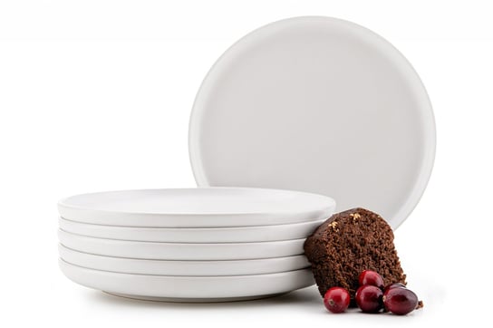 Zestaw talerzy deserowych na 6 osób biały VICTO Konsimo