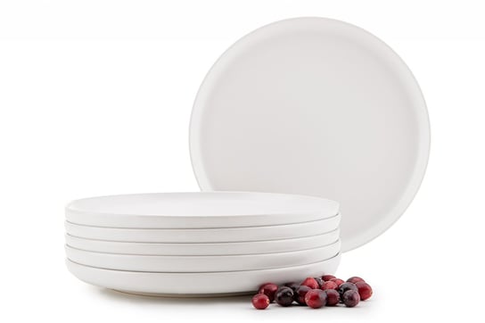 Zestaw talerzy obiadowych na 6 osób biały VICTO Konsimo