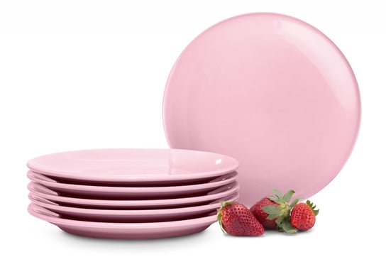 Zestaw talerzyków deserowych dla 6 osób różowy LUPIN Konsimo