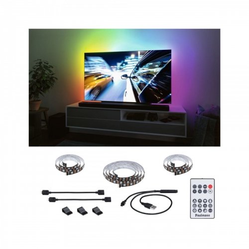 Zestaw taśma LED TV55 cali USB + pilot Dynamic Rainbow RGB 3,5W 5V czarny PAULMANN