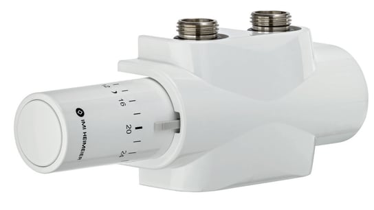 Zestaw termostatyczny Multilux 4 do grzejników z dwupunktowym przyłączem z białą głowicą termostatyczną Halo Inna marka