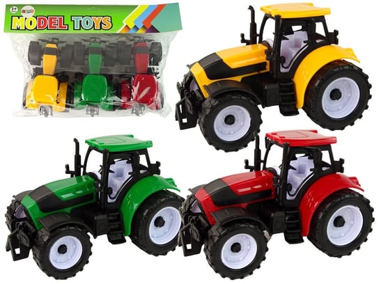 Zestaw Traktorów Rolniczych Farma 3 Sztuki Kolorowe Lean Toys