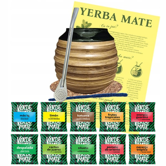 Zestaw Tykwa Miodowa Yerba Mate 10x50g 500g Verde Mate