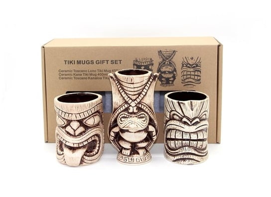 Zestaw upominkowy ceramicznych kubków Tiki 3 sztuki Whiskey Rocks