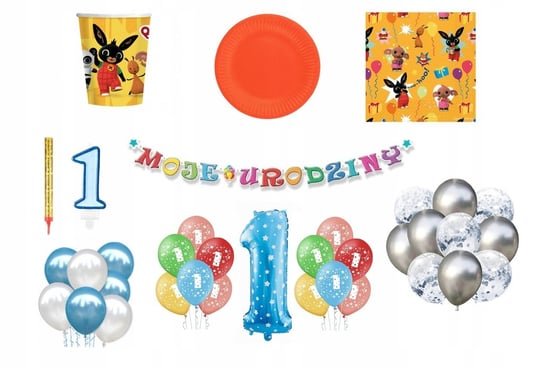 Zestaw Urodzinowy 1 Urodziny Bing Balony Inna marka