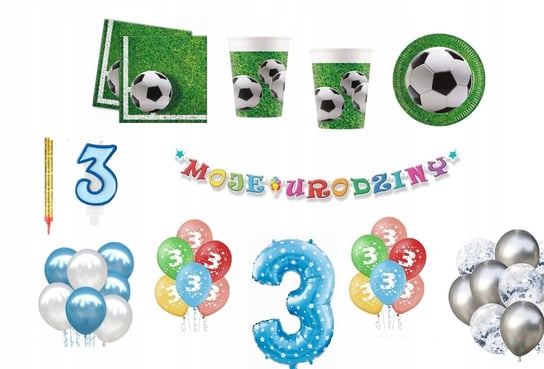Zestaw Urodzinowy 3 Urodziny Football Piłka Nożna Inna marka