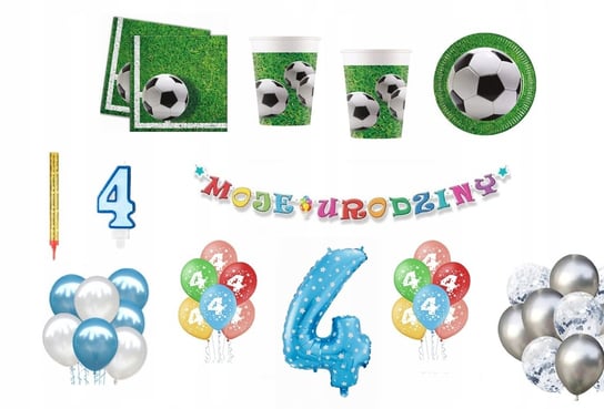 Zestaw Urodzinowy 4 Urodziny Football Piłka Nożna Inna marka