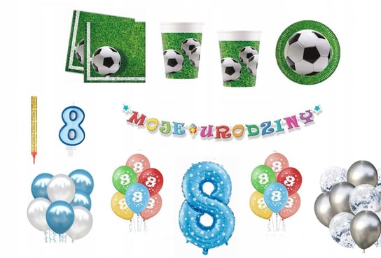 Zestaw Urodzinowy 8 Urodziny Football Piłka Nożna Inna marka