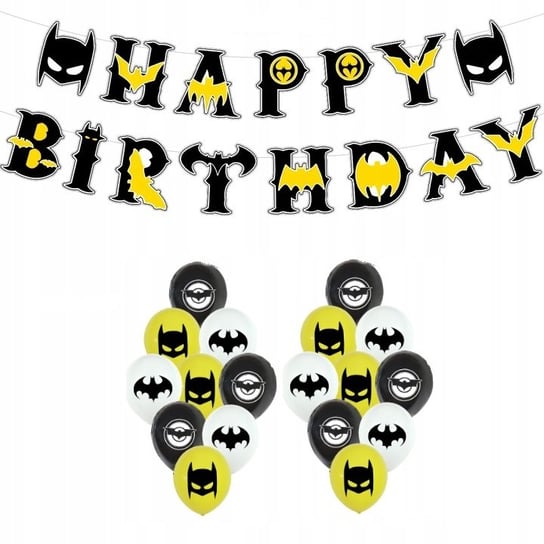 Zestaw urodzinowy BATMAN / girlanda / baner / balony / Happy Birthday Inna marka