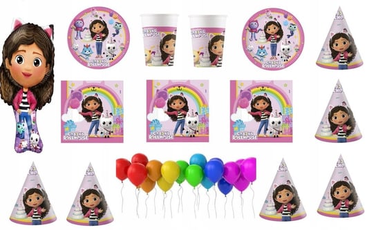 Zestaw Urodzinowy Koci Domek Gabi Balony Naczynia ImprezCzas