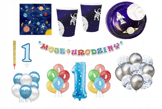 Zestaw Urodzinowy Kosmos 1 Urodziny Balony Inna marka