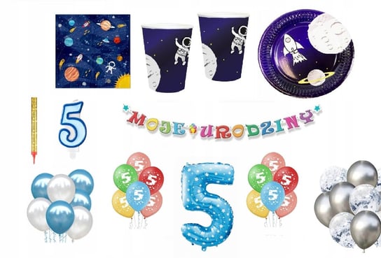 Zestaw Urodzinowy Kosmos 5 Urodziny Balony Inna marka