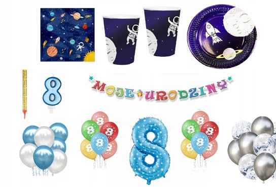 Zestaw Urodzinowy Kosmos 8 Urodziny Balony Inna marka
