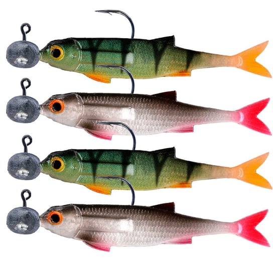 Zestaw Uzbrojonych Przynęt Gumowych Mikado Flat Fish Perch 7cm Killer na Okonie Prezent dla Wędkarza 4szt Inna marka