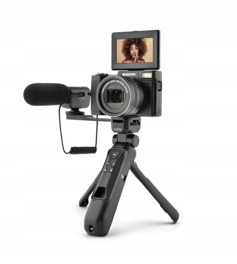 Zestaw Vlog Aparat Cyfrowy 5-x Zoom Optyczny, 24mp Kamera 4k Agfaphoto Vlg-4k + Pilot Mikrofon /  Realishot Vlg-4k Optical AGFAPHOTO