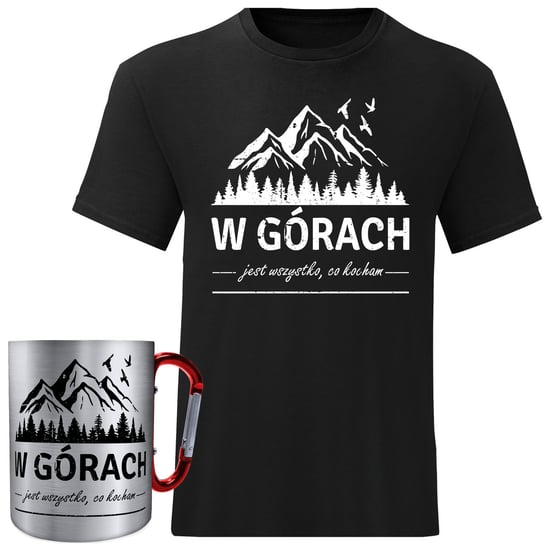 Zestaw W Górach Jest Wszystko Co Kocham Koszulka Męska Tshirt S + Kubek Stalowy Komplet Wondergift