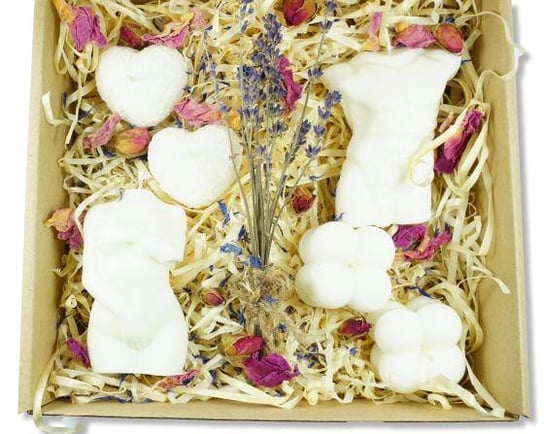 Zestaw walentynkowy - "Laewndowa para" zestaw sześciu świec z wosku sojowego Natural Wax Candle