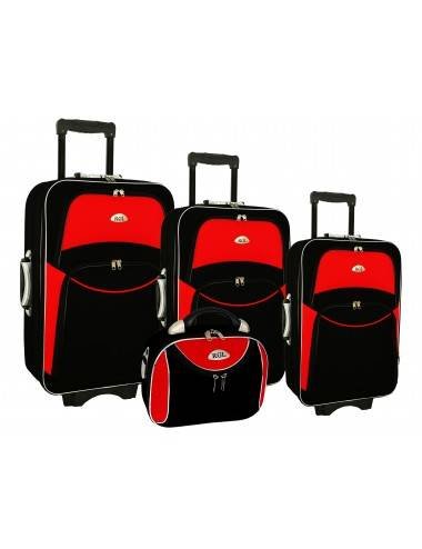 Zestaw walizek 3 walizek + Kuferek PELLUCCI RGL 773 Czarno czerwona Inna marka