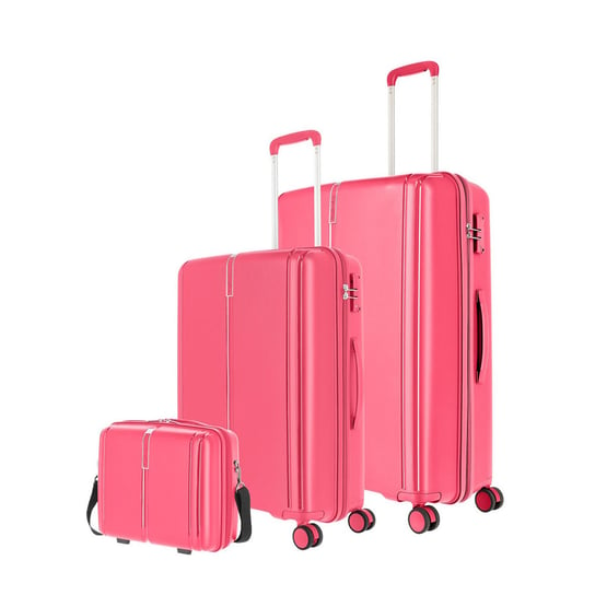 Zestaw walizek + kufer TRAVELITE VAKA 76442-19 Różowe Travelite