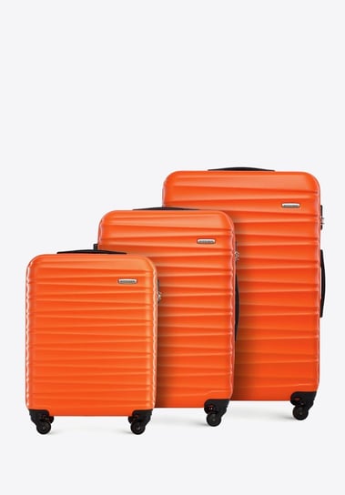 Zestaw walizek z ABS-u z żebrowaniem pomarańczowy WITTCHEN