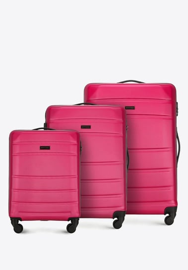 Zestaw walizek z ABS-u żłobionych różowy WITTCHEN