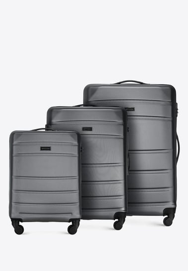 Zestaw walizek z ABS-u żłobionych szary WITTCHEN