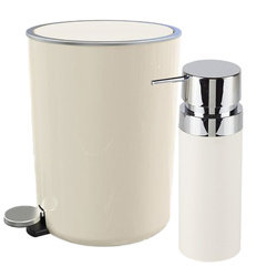 Zestaw WC Kosz + dozownik do mydła Lenox Silver beżowy Inna marka