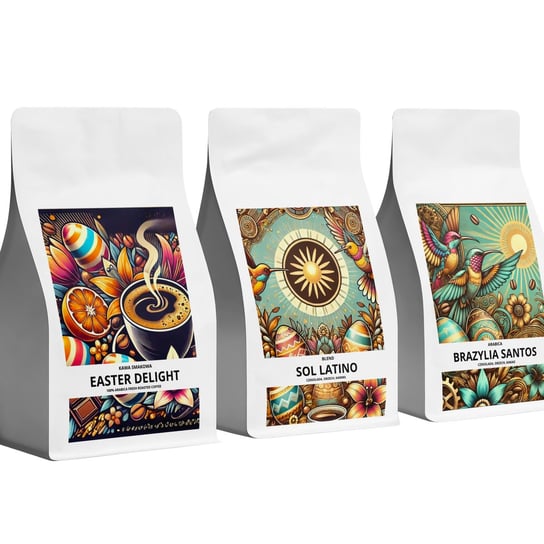 ZESTAW WIELKANOCNY Oblicza arabici 3 x 250 g ziarniste Margre Caffee