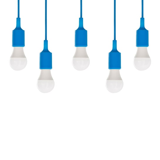 Zestaw wiszących oprawek na żarówki BELIANI Araks, niebieski, LED, 5 szt., 4x101 cm Beliani