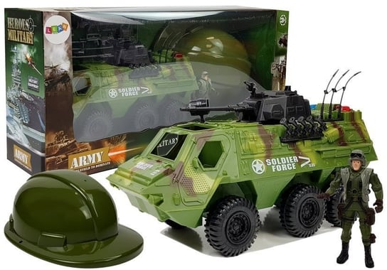 Zestaw Wojsko Pojazd Militarny Moro Kask Żołnierz Lean Toys