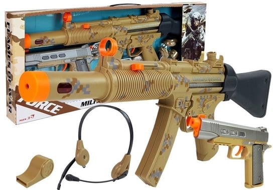 Zestaw Wojskowy Broń Dwa Pistolety Słuchawki Gwizdek Lean Toys